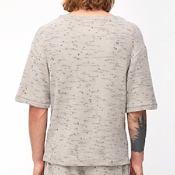 THADDEUS BONOBOS Mens Terry Beach Tee Tan ? Space Dye Short Sleeve Sweatshirt M - Picture 3 of 14